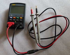 Battery voltage and resistance tester