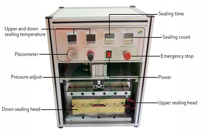 Customized battery heat sealing machine to top-side sealing TOB-JD-TSS-400